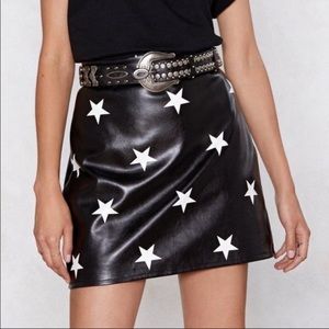 NWOT Nasty Gal True Star Faux Leather Skirt
